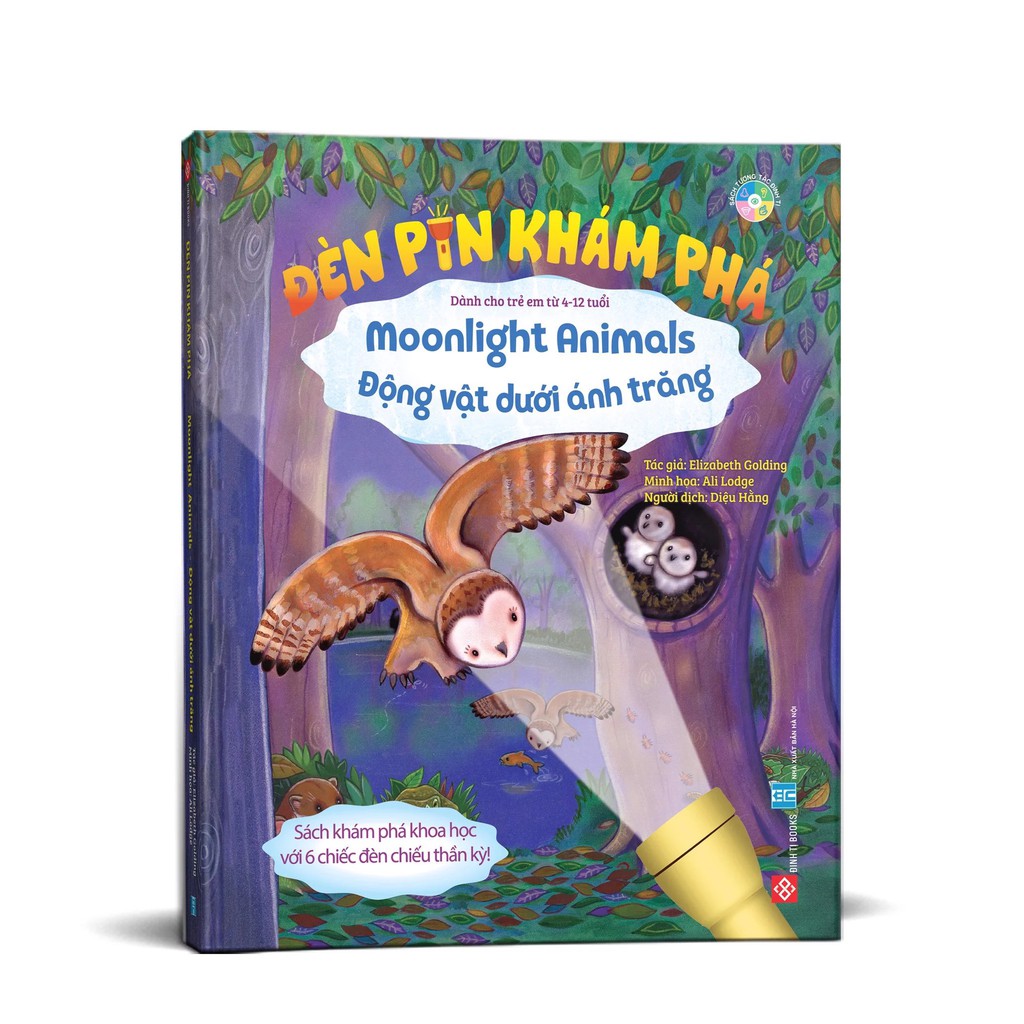 Sách - Đèn pin khám phá - Moonlight Animals - Động vật dưới ánh trăng