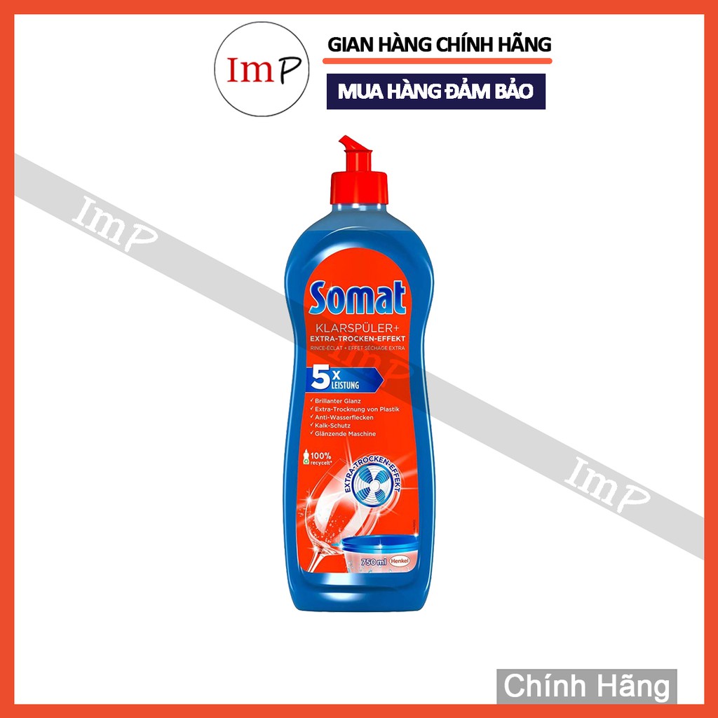 Nước làm bóng, trợ xả cho máy rửa bát Somat 750ml
