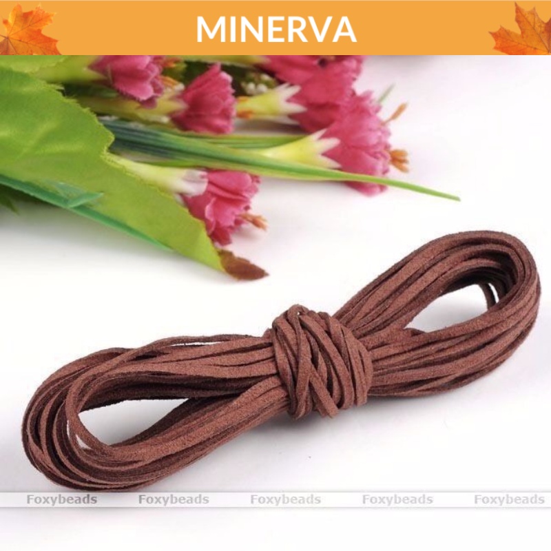 1 mét dây da lộn , dây da bò bản dẹt 3 mm làm thủ công diy