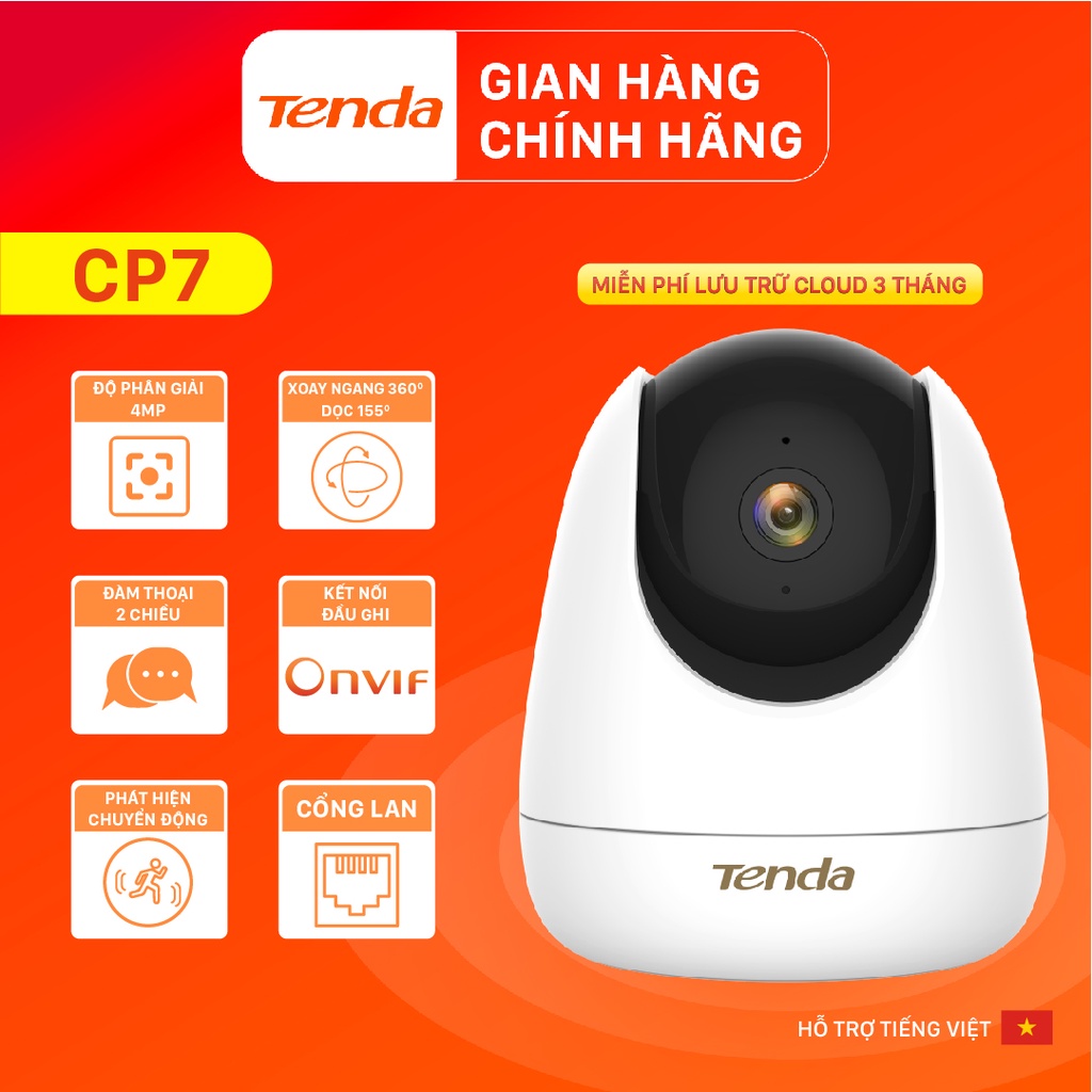 Camera IP Wifi Tenda CP3/CP6/CP7 Độ phân giải 1080P/2K/4MP xoay 360°