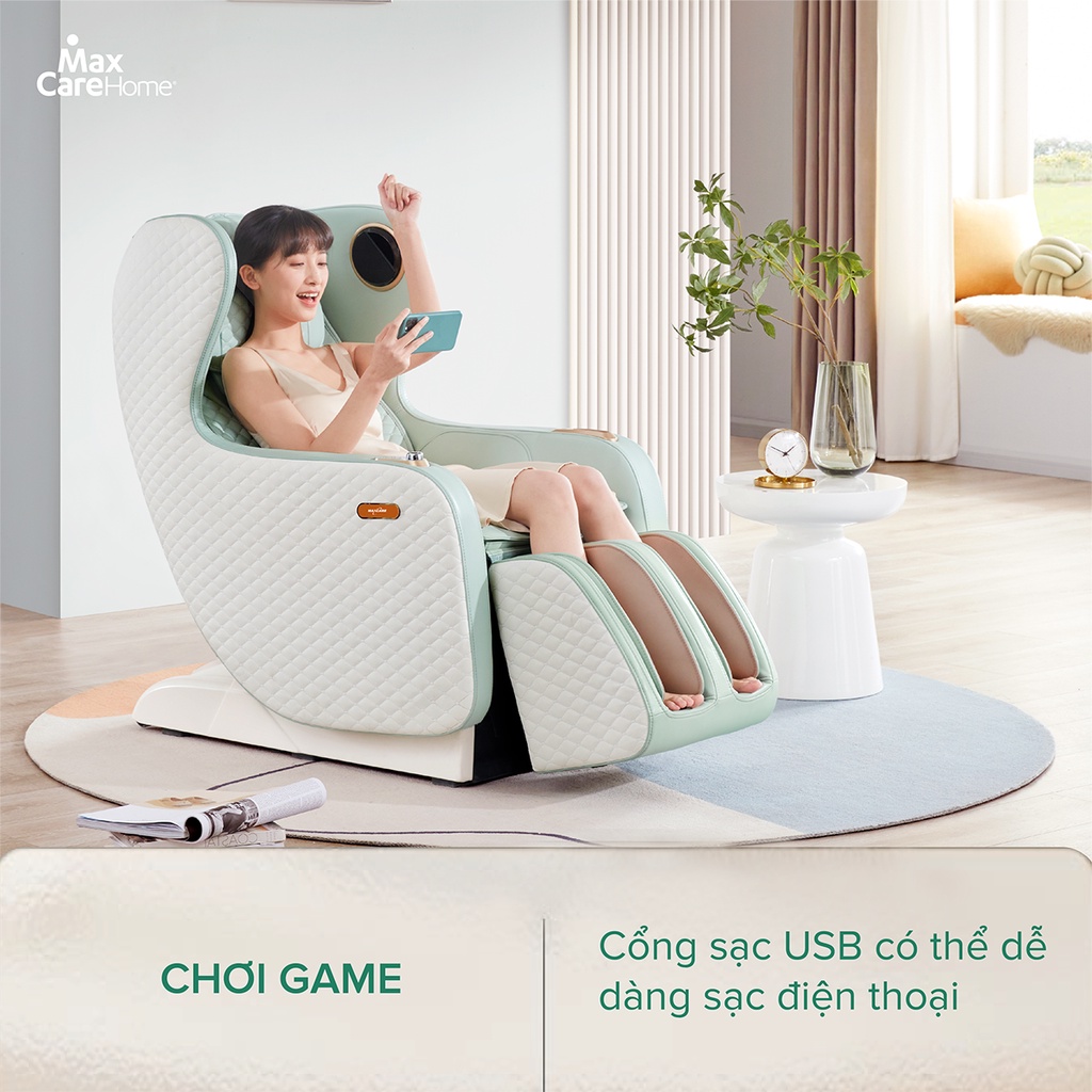 Ghế massage toàn thân MAXCARE SORO V1 thương hiệu Nhật Bản, Màu sắc thời thượng, mát xa toàn diện