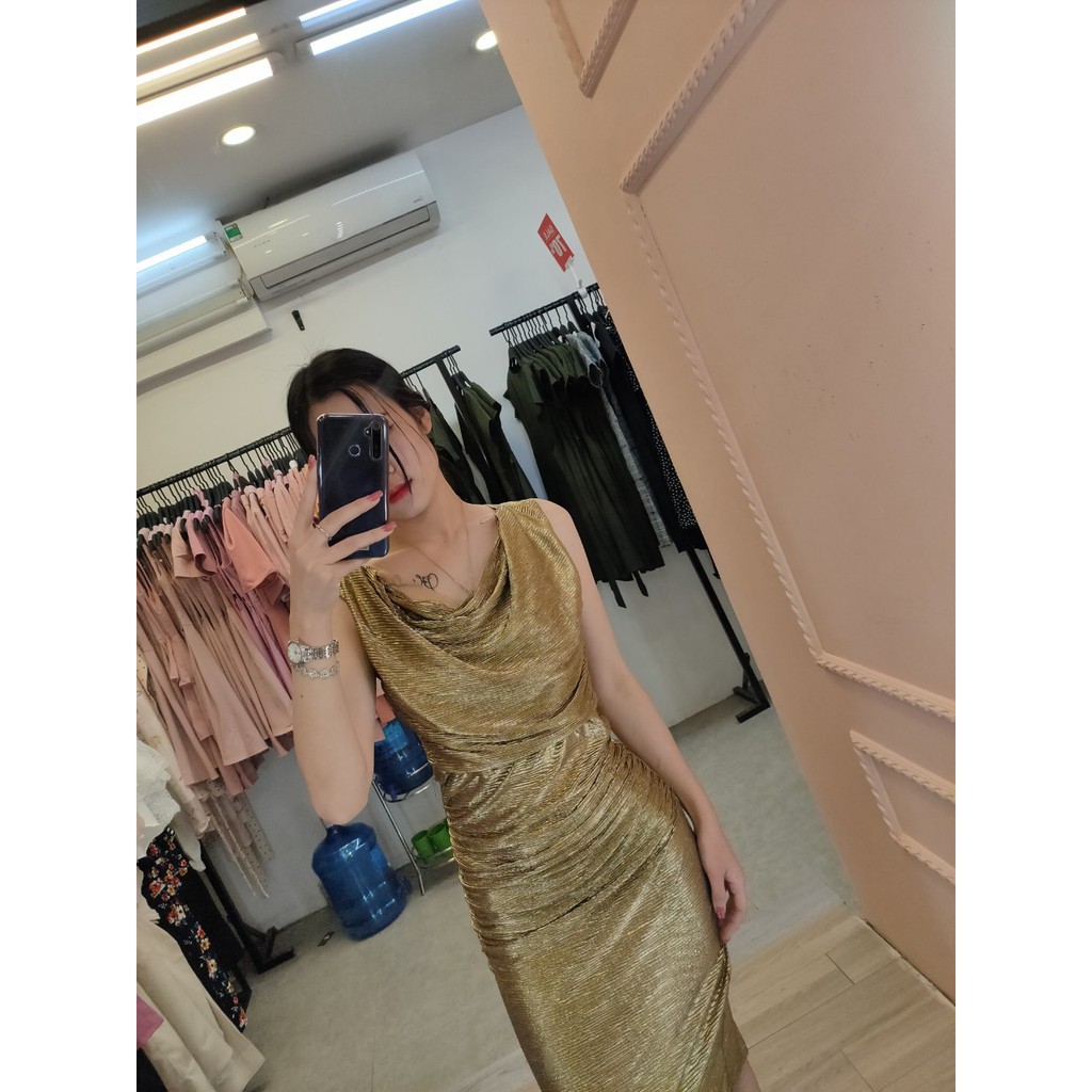 ĐẦM VÀNG BODY  THIẾT KẾ K772 - Elise House (Hàng may thiết kế ,ảnh thật shop tự chụp)