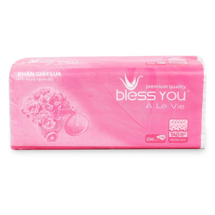 Combo 4 gói giấy rút lụa Cao Cấp Bless You - Gói 250 tờ