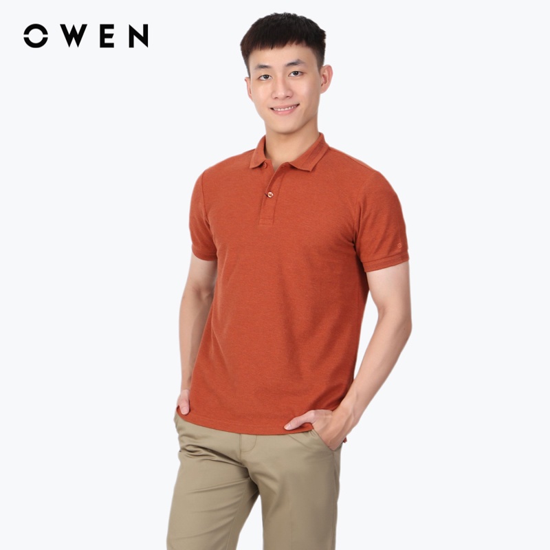 Áo polo ngắn tay Nam Owen CVC Bodyfit Nâu - APV220309