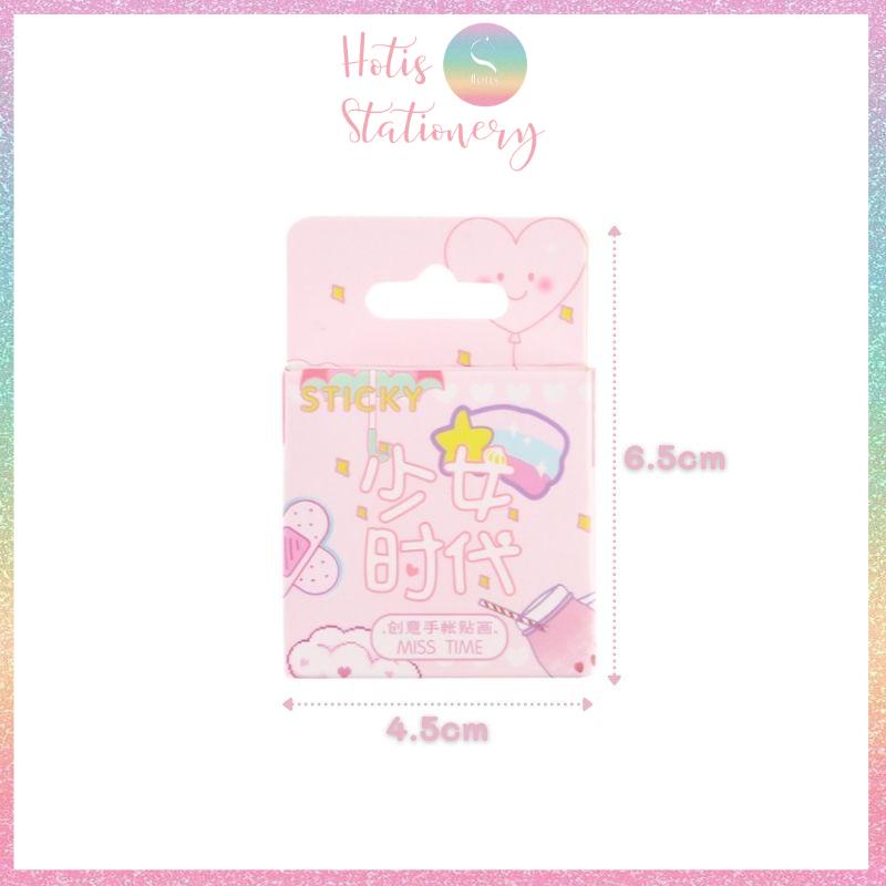 [HOTIS] Sticker hộp 46 hình, nhiều chủ đề dán sổ, dán laptop, trang trí siêu cute