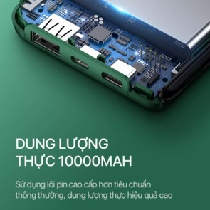 Sạc dự phòng HOCO CJ6, Pin dự phòng 10000mAh chính hãng sạc nhanh PD 20W QC 3.0 màn hình kỹ thuật số điện tử - BAOVY