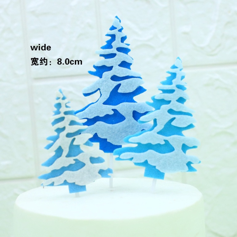 trang trí giáng sinh bánh kem [FREESHIP] cây trang trí bánh chất liệu vải xốp siêu đẹp