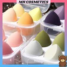 Hộp gồm 4 mút tán kem nền mút trang điểm mềm mại hình giọt nước siêu tiện dụng