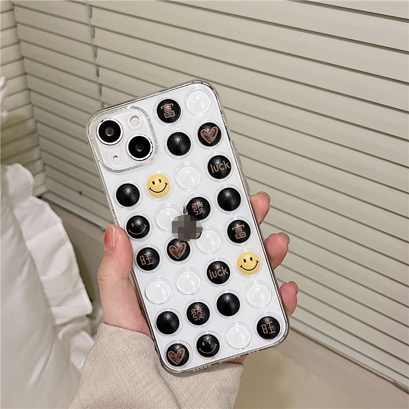 Ốp lưng iphone Ốp Điện Thoại Trong Suốt Hình Mặt Cười/Chữ Cho iphone13Promax 6/6splus/7/7plus/8/8plus/x/xr/xs/11/12/13/pro/max/plus/promax Dinuo case