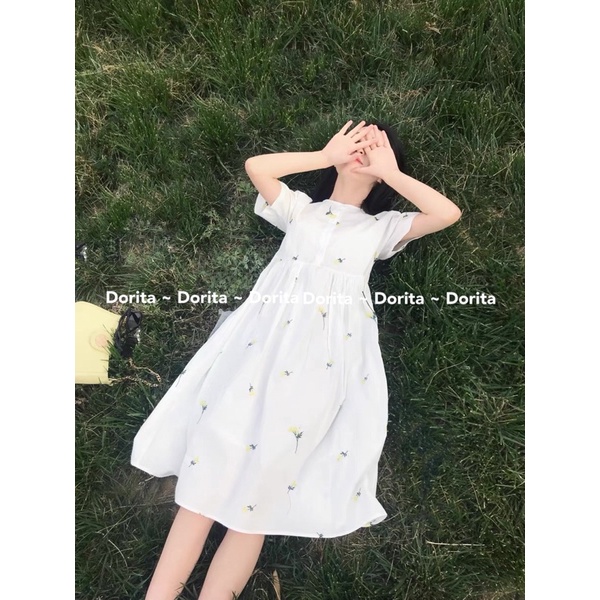 [Ảnh thật/Video] Váy babydoll hoa nhí vintage 2 lớp Dorita, Đầm babydoll hoa nhí cúc ngực - Dorita Boutique | BigBuy360 - bigbuy360.vn