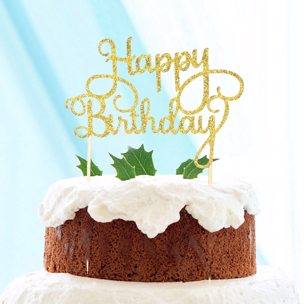 Que Cắm Trang Trí Bánh Sinh Nhật Màu Vàng / Bạc Mới