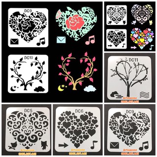 Pet Stencil - Khuôn hình trái tim trang trí - Kích thước 13cm - 01 tấm