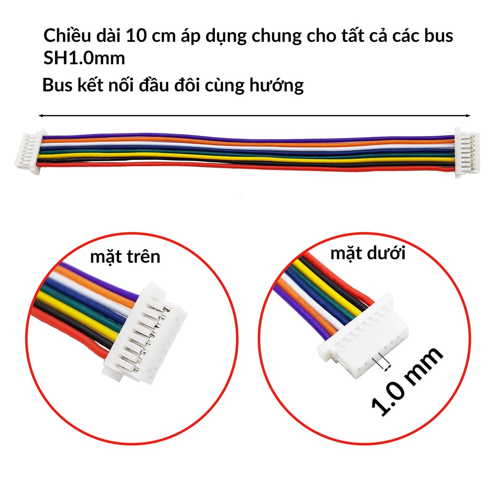 Dây Bus SH1.0mm cái - cái dài 10cm 2P / 3p / 4P / 5P / 6P / 7P / 8P