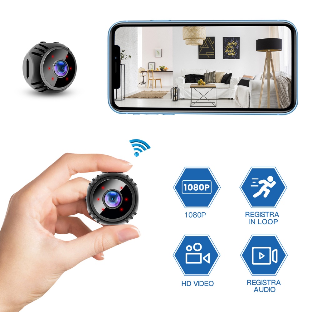 Camera An Ninh Mini 1080P WiFi 2021 Cho Điện Thoại Di Động