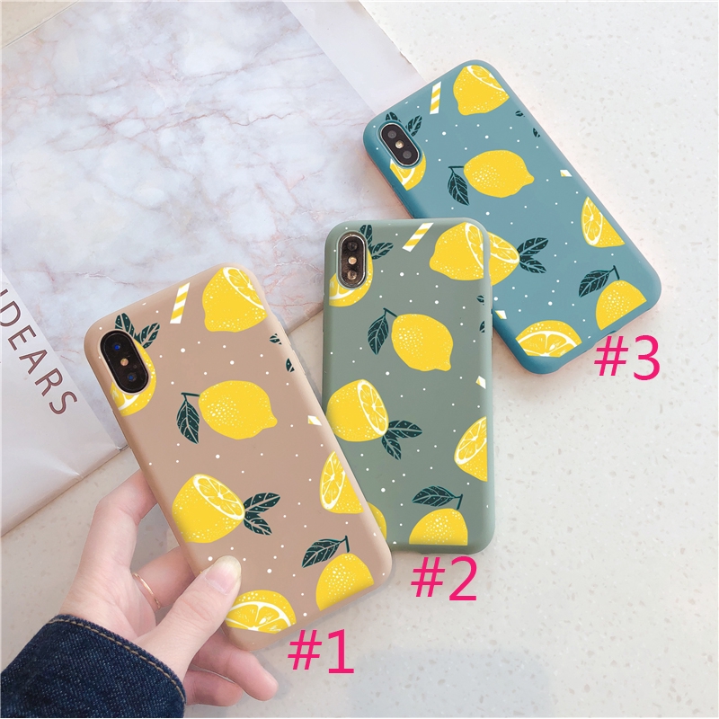 Ốp điện thoại silicon in họa tiết quả chanh dễ thương cho Phone 6/6s 7/8 6plus/6Splus 7plus XS XR XSMAX Lemon Matte Case