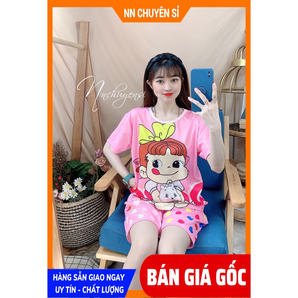 Đồ bộ thun đùi cho bé mặc nhà size đến 70kg chất thun mềm mịn mát in hình Hoạt hình dễ thương DBRBD FULL SIZE