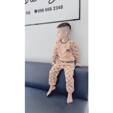 Bộ bé trai NY chất da cá cao cấp