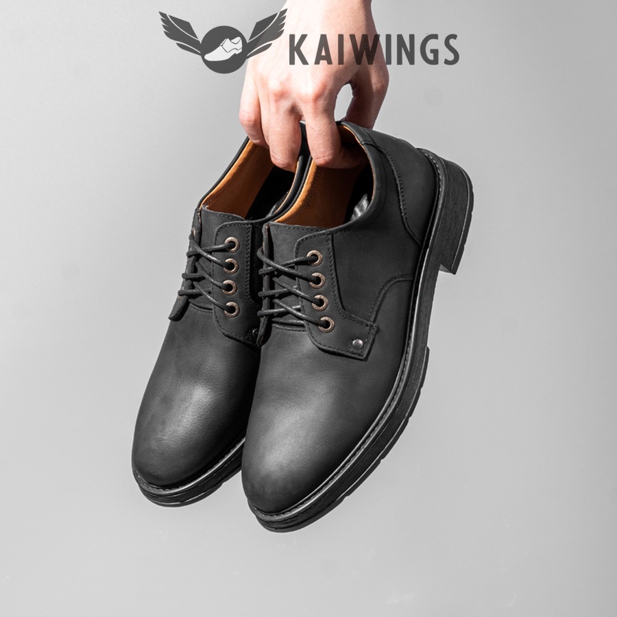 Giày Nam Cao Cấp Phong Cách Da Bò Thật Đẹp KAIWINGS Giày Nam Công Sở Hàng Hiệu Nam Tính GVN06