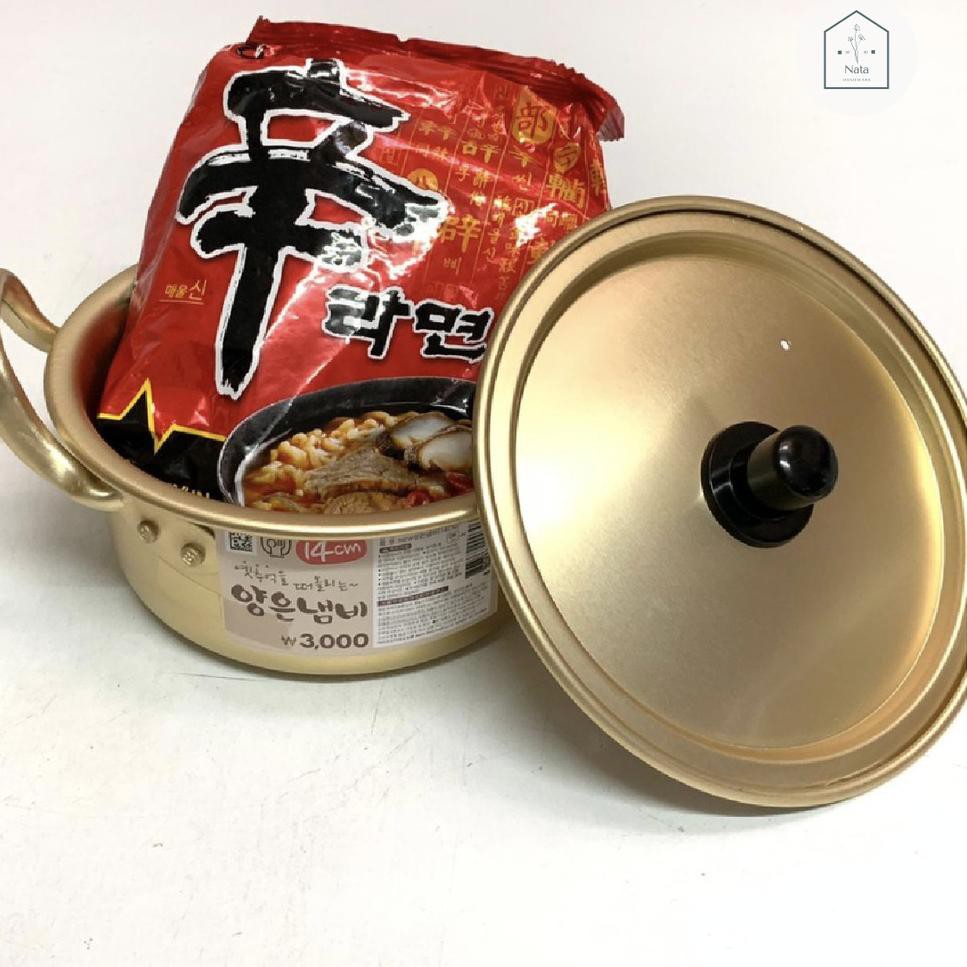 Nồi Nấu Mì Ramen Ramyeon 5.5-14cm Bằng Nhôm Mạ Vàng Nhập Khẩu Từ Hàn Quốc