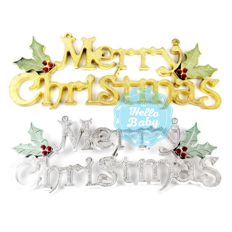 Chữ Merry Christmas nhựa trang trí cây thông Noel