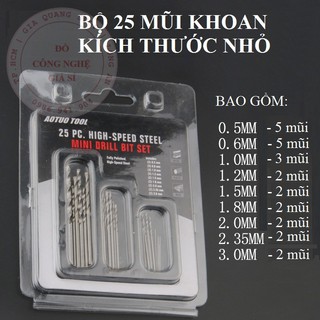Bộ 25 mũi khoan nhỏ
