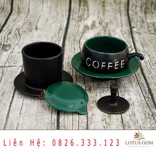 Bộ Phin Cafe Vintage Gốm Sứ Bát Tràng