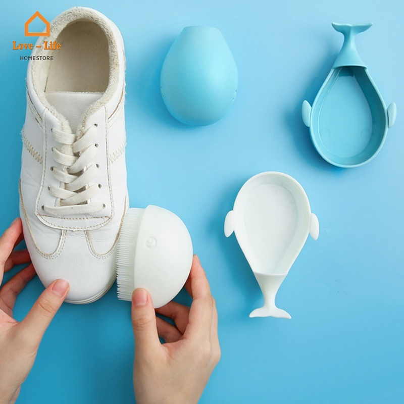 Bàn Chải Vệ Sinh Giày Dép Hai Lớp Hình Cá Voi Nhỏ Sáng Tạo