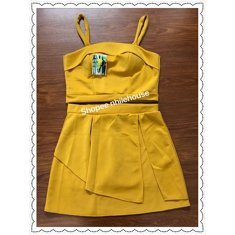 🎀SET ÁO CROP DÂY MÚT NGỰC QUẦN VÁY XẾP LY DÀY DẶN GIÁ RẺ