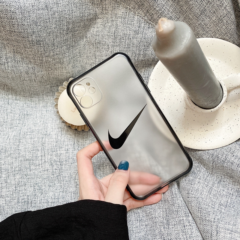 Ốp Điện Thoại Mềm Mặt Nhám Họa Tiết Logo Nike Màu Đen Trắng Cho Iphone 7 Plus 8 6s 6 Se 2020 11promax