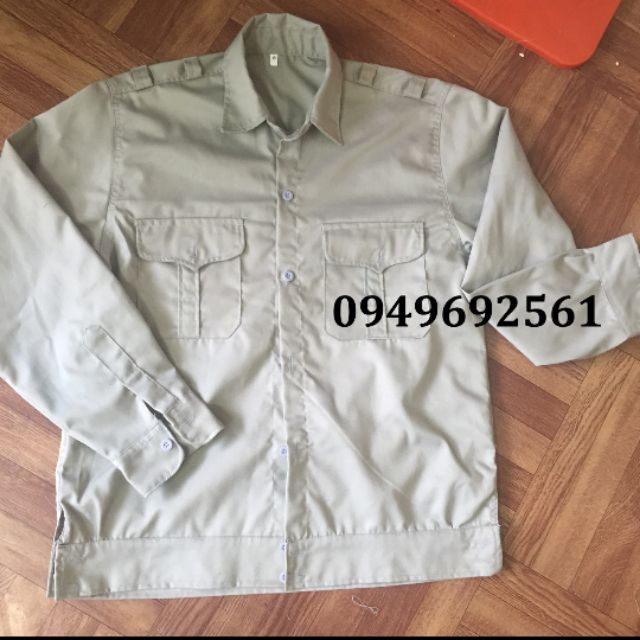 Áo bảo hộ lao động màu ghi xi măng