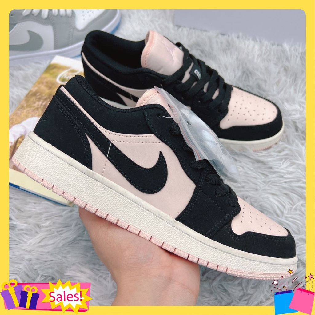 Giày 𝐉𝐨𝐫𝐝𝐚𝐧 1 low hồng đen nam nữ, Giày 𝐉𝐨𝐫𝐝𝐚𝐧 1 Low Black Guava Ice đen hồng bản đẹp full box bill