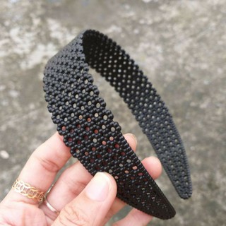 Bờm tóc hoa mai đen bản 2,5 cm