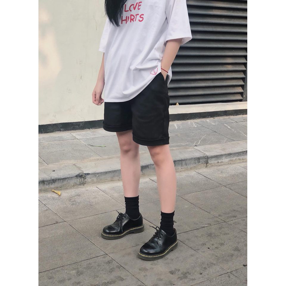 Quần short kaki pants unisex màu đen trơn ống suôn đùi Hàn Quốc 2020 | BigBuy360 - bigbuy360.vn