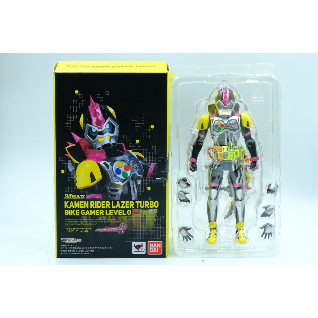 Mô hình SHF Lazer Turbo Bike Gamer Level 0. Chính hãng Bandai S.H.Figuarts Kamen Rider Ex-aid Laser Full Box