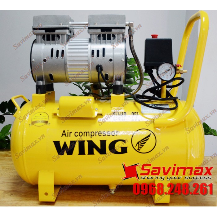 Máy nén khí WING TW-OF550-25L, giảm âm, không dầu (Có bánh xe) | BigBuy360 - bigbuy360.vn