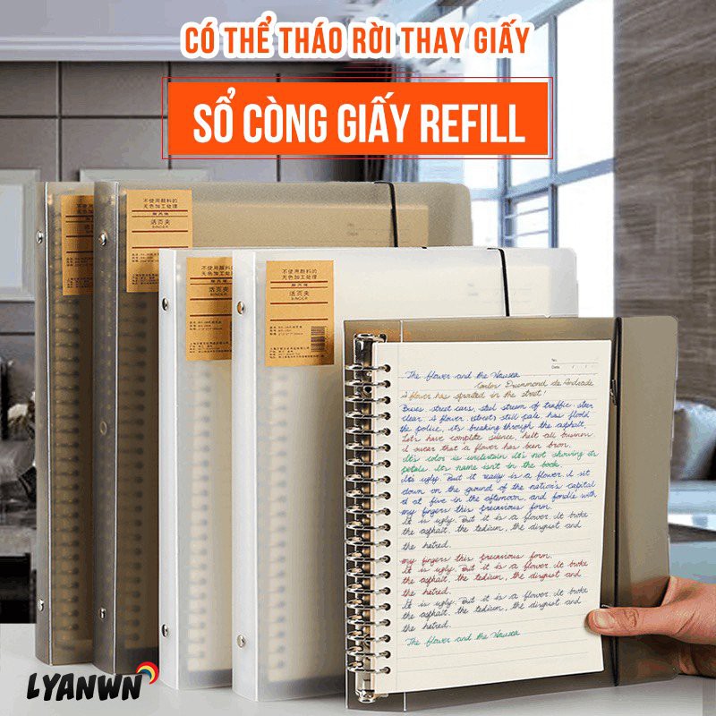 Ruột sổ còng giấy refill 60 tờ 20 26 30 lỗ A5 B5 A4 sổ planner bullet journal