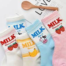 Tất vớ nam nữ cổ cao vintage hàn quốc unisex họa tiết bò sữa Milk