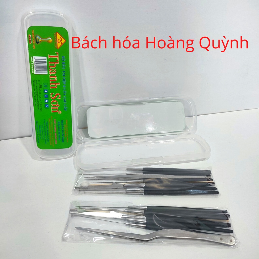 Bộ dụng cụ lấy ráy tai - móc ráy tai Thanh Sơn 8 món kèm hộp nhựa