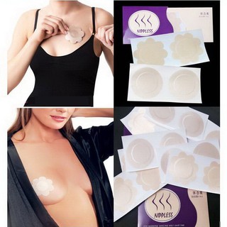 Bộ 2 Miếng Dán Ngực Nhũ Hoa Giấy Tàng Hình Cao Cấp Không Lộ Núm Hình Hoa Tròn Dính Tốt Dễ Sử Dụng