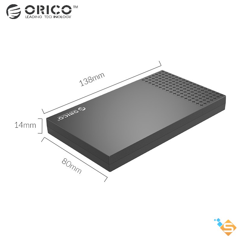 Hộp Ổ Cứng HDD SSD 2.5" ORICO 2526C3 4TB Type C USB 3.1 Sang SATA 3.0 5Gbps hỗ trợ UASP - Bảo Hành Chính Hãng 1 Năm