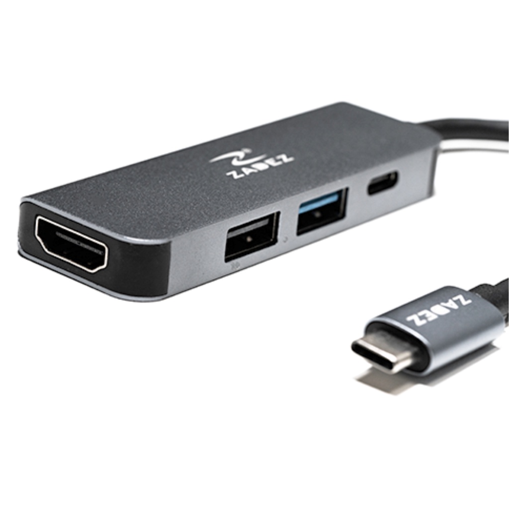 Hub Type C to HDMI 4K 30Hz/ USB 3.0/ C PD 60W/ USB 2.0 (4 in 1) ZADEZ - ZAH514 - Hàng Chính Hãng