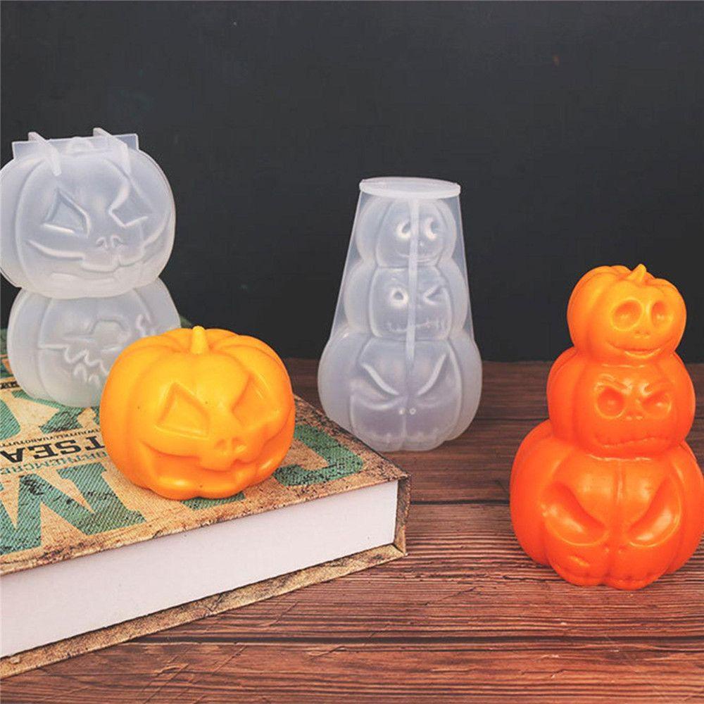 Khuôn Làm Nến / Xà Phòng Handmade Hình Bí Ngô 3D Bằng Silicone