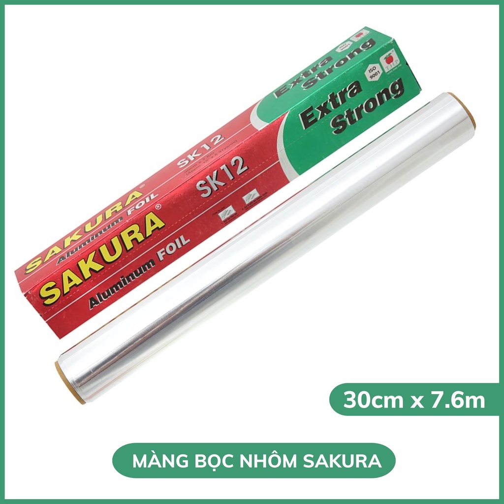 Giấy nhôm (giấy bạc) nướng thực phẩm sakura SK12 (30cm x 7.6m)