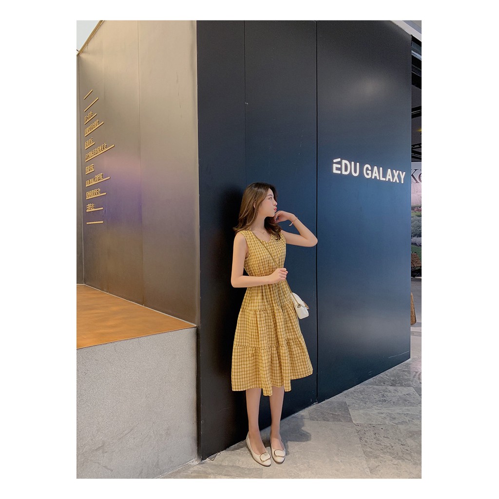 Đầm caro trẻ trung dáng xòe SP.01507