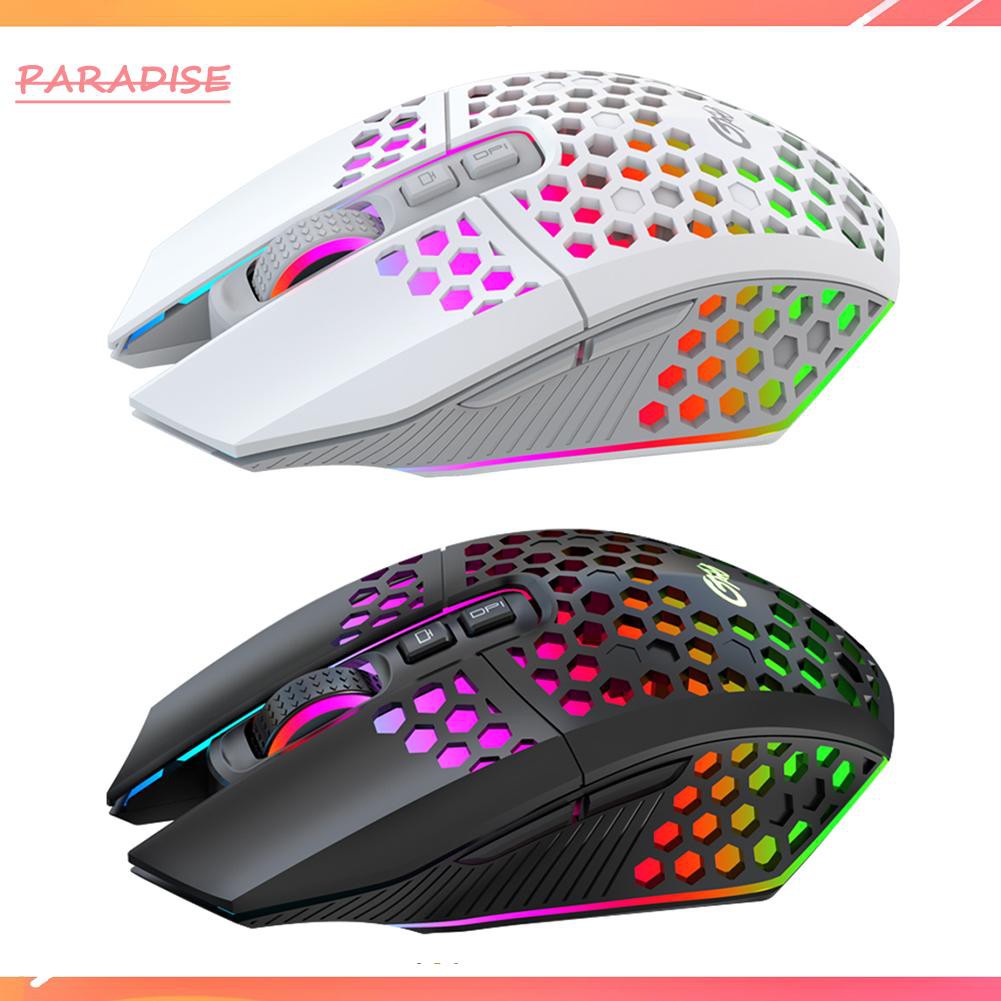 Paradise1 X801 Honeycomb Shell Wireless Gaming Mouse Backlight 8 Buttons Silent Mice