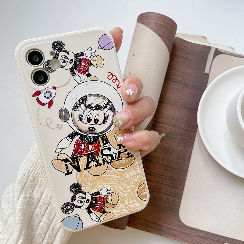 Ốp lưng iphone cạnh vuông phi hành gia MickeyNasa 6/6s/6plus/6splus/7plus/8plus/x/xs/xsmax/11/11promax/12/12pro/12promax