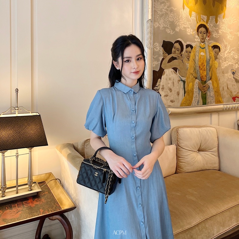 Joly Dress / Váy sơ mi tay phồng