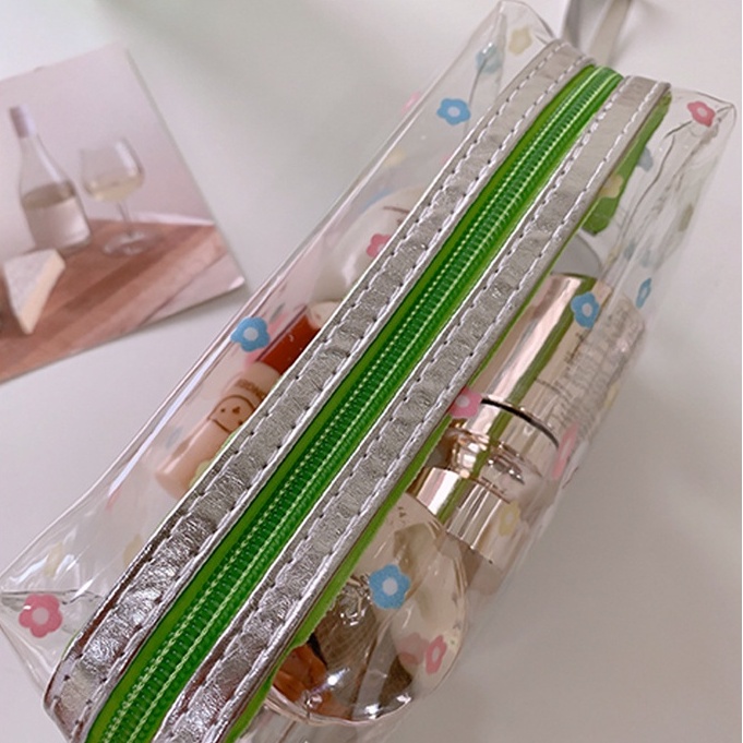 Hộp bút trong suốt cute to bóp viết túi đựng mỹ phẩm kháng nước với hoạ tiết dễ thương