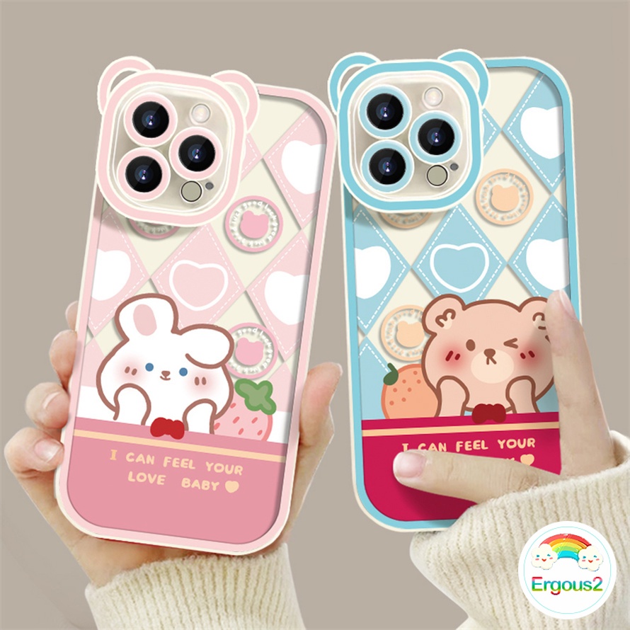Ôp Điện Thoại Silicon Dẻo Họa Tiết Gấu / Thỏ Dễ Thương Cho iphone 15 13 12 11 pro max x xr xs max se 2020 8 7 6 6s plus Ốp