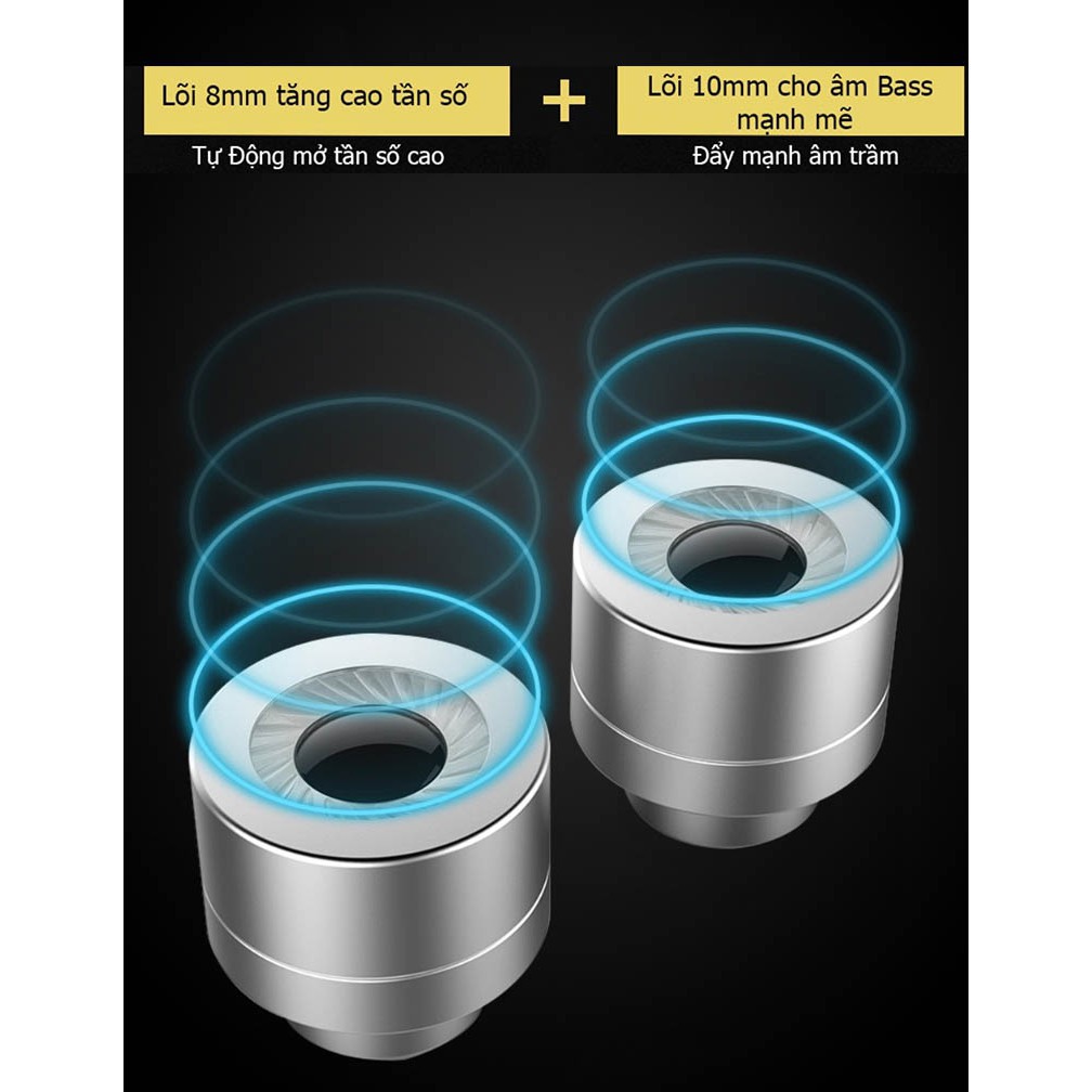 Tai nghe nhét tai có mic HIFI lõi kép siêu bass CK8 -Tặng kèm 4 đầu mút -DC2122